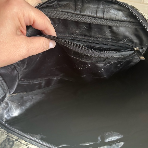 Gucci Blue Shoulder Bag with Red and Green Stripe - Picture 3 of 5